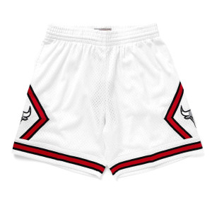 M&N NBA Chicago Bulls Cracked Cement Swingman Shorts ''White''