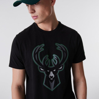 New Era NBA Milwaukee Bucks Outline Logo T-Shirt ''Black''
