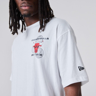 New Era NBA Chicago Bulls Basketball Graphic T-Shirt ''White''