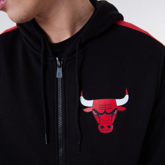 New Era NBA Chicago Bulls Panel Detail Full-Zip Hoodie ''Black''
