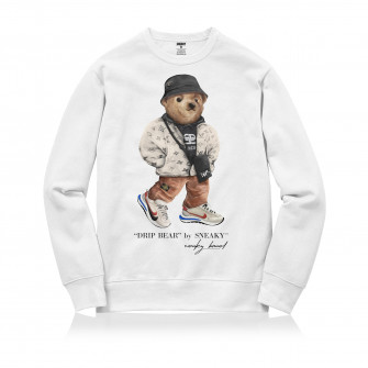 Sneaky Drip Bear Pullover ''White''