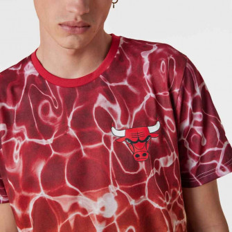 New Era NBA Team Colour Water Print Chicago Bulls T-Shirt ''Red/Yellow''