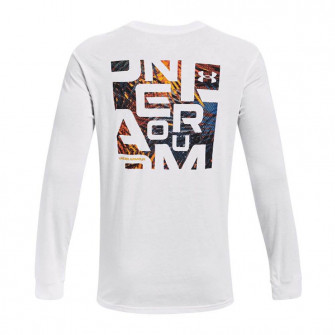 UA Wordmark Print Longsleeve T-Shirt ''White''
