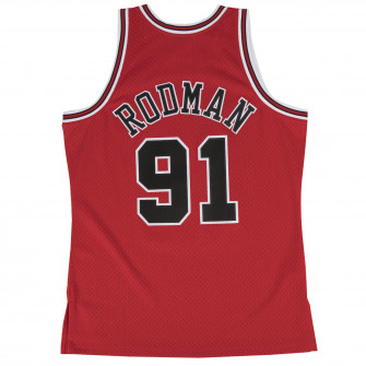 M&N Swingman Dennis Rodman 91 Jersey ''Red''