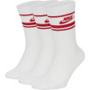 Nike Sportswear Essential Crew Socks ''White/University Red''