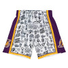 M&N NBA Los Angeles Lakers 2009-10 Doodle Swingman Shorts ''White''